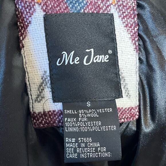 ME JANE Southwestern Sherpa lined wool blend vest size small tribal boho - Picture 4 of 5